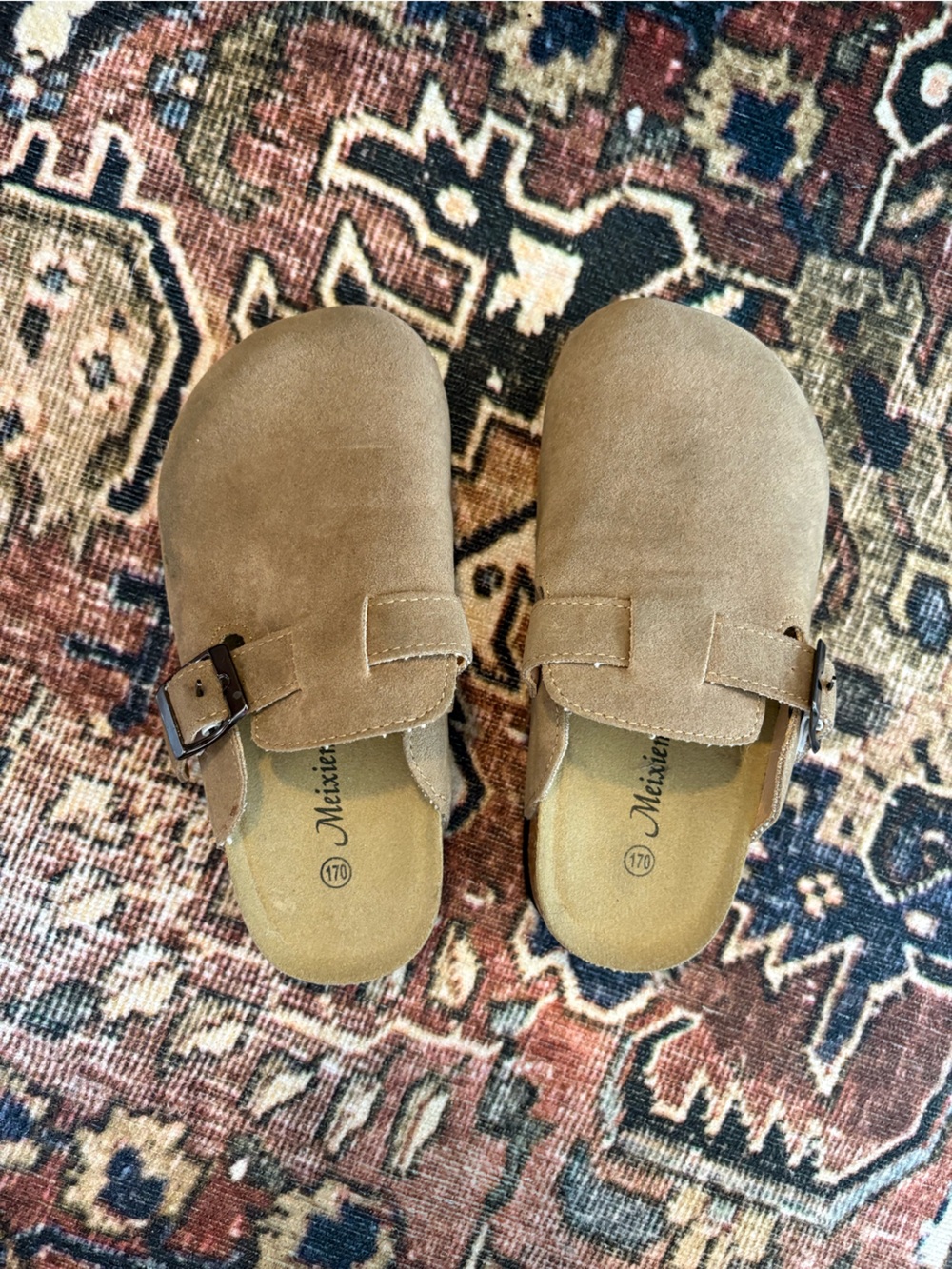 Kids Brown Suede Moccasin Clogs